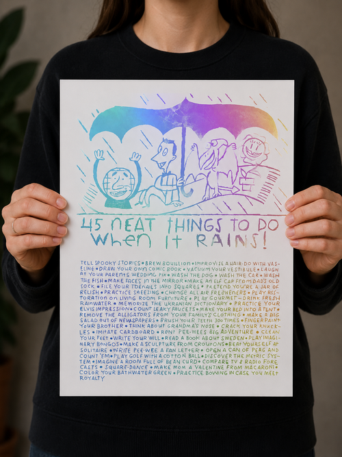 12x18 Limited Edition Deluxe Screenprint: 45 Neat Things To Do...