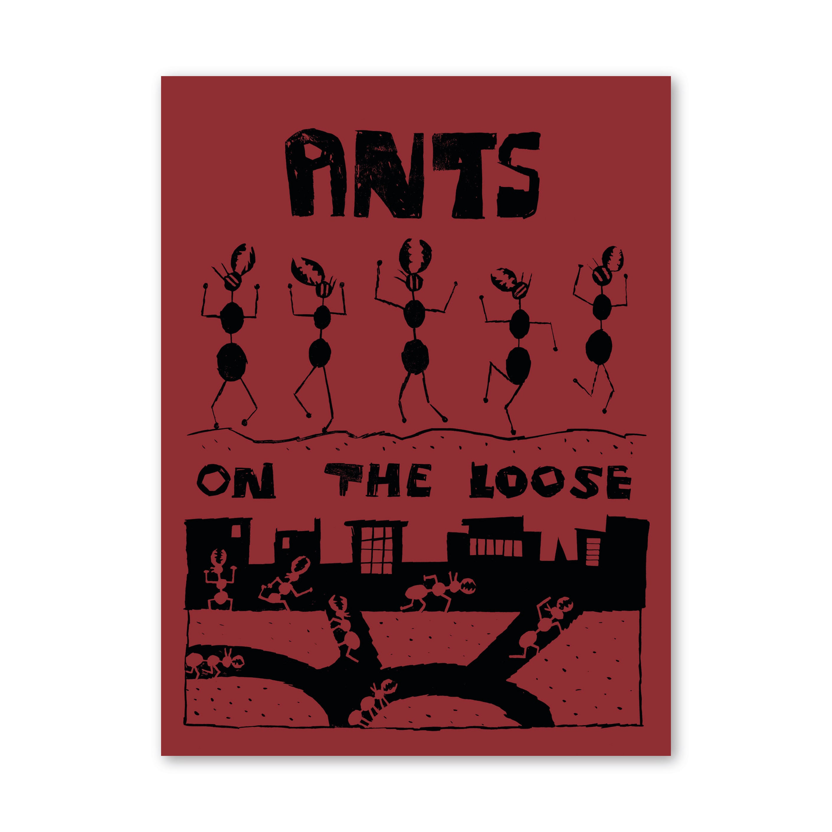12x18 Limited Edition Deluxe Screenprint: Ants on the Loose