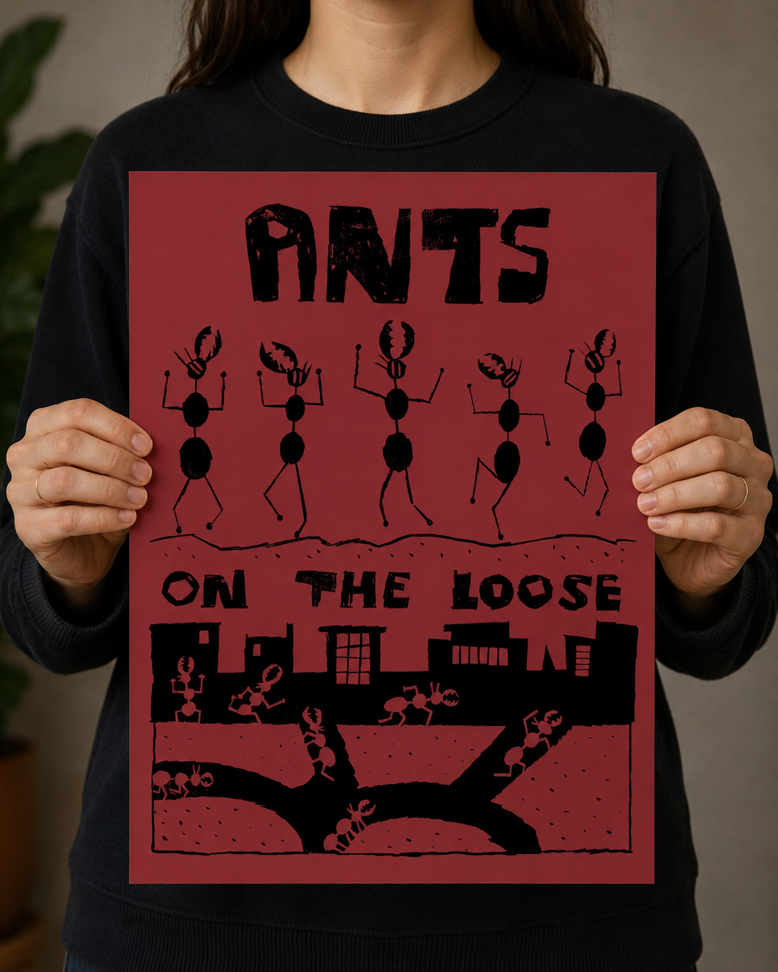 12x18 Limited Edition Deluxe Screenprint: Ants on the Loose