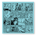 24x24 Limited Edition Deluxe Screenprint: Comic Panel - Blue