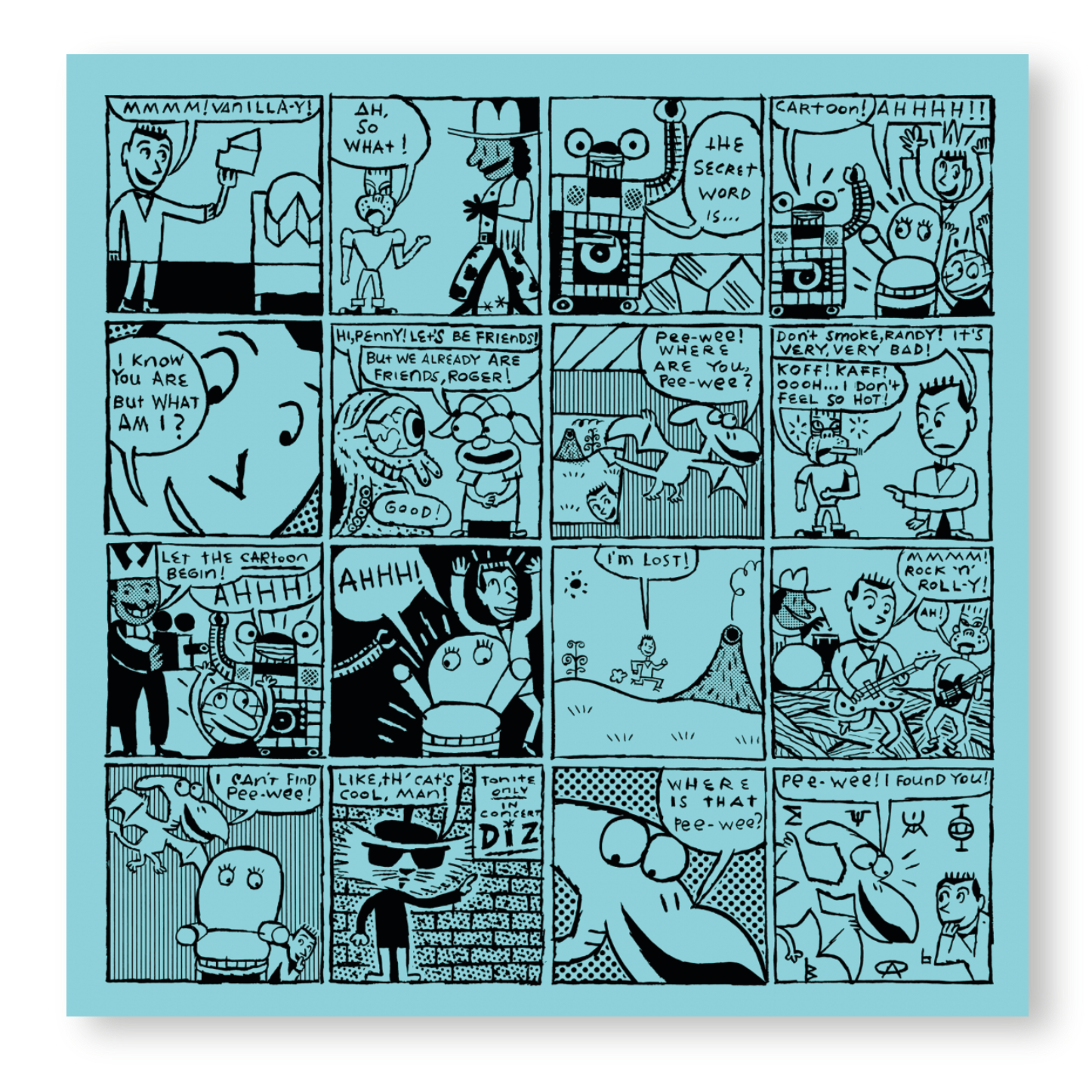 24x24 Limited Edition Deluxe Screenprint: Comic Panel - Blue