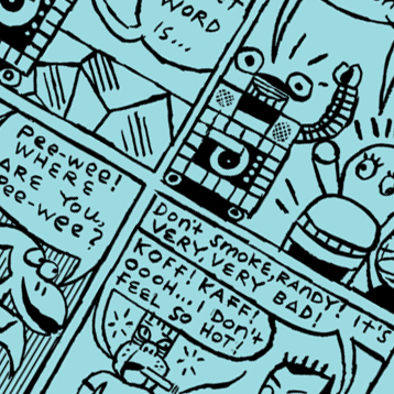 24x24 Limited Edition Deluxe Screenprint: Comic Panel - Blue