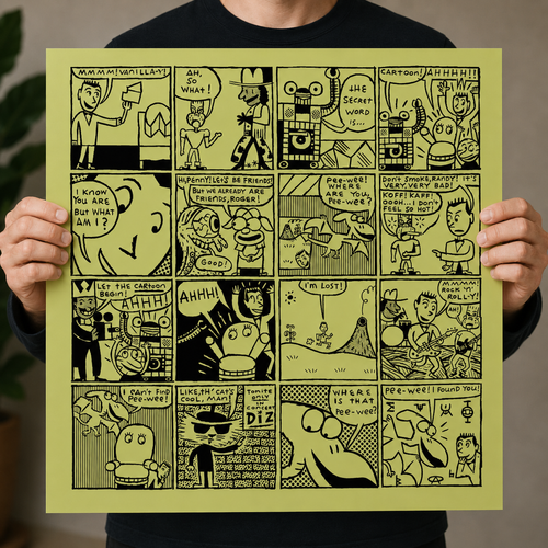 24x24 Limited Edition Deluxe Screenprint: Comic Panel - Green