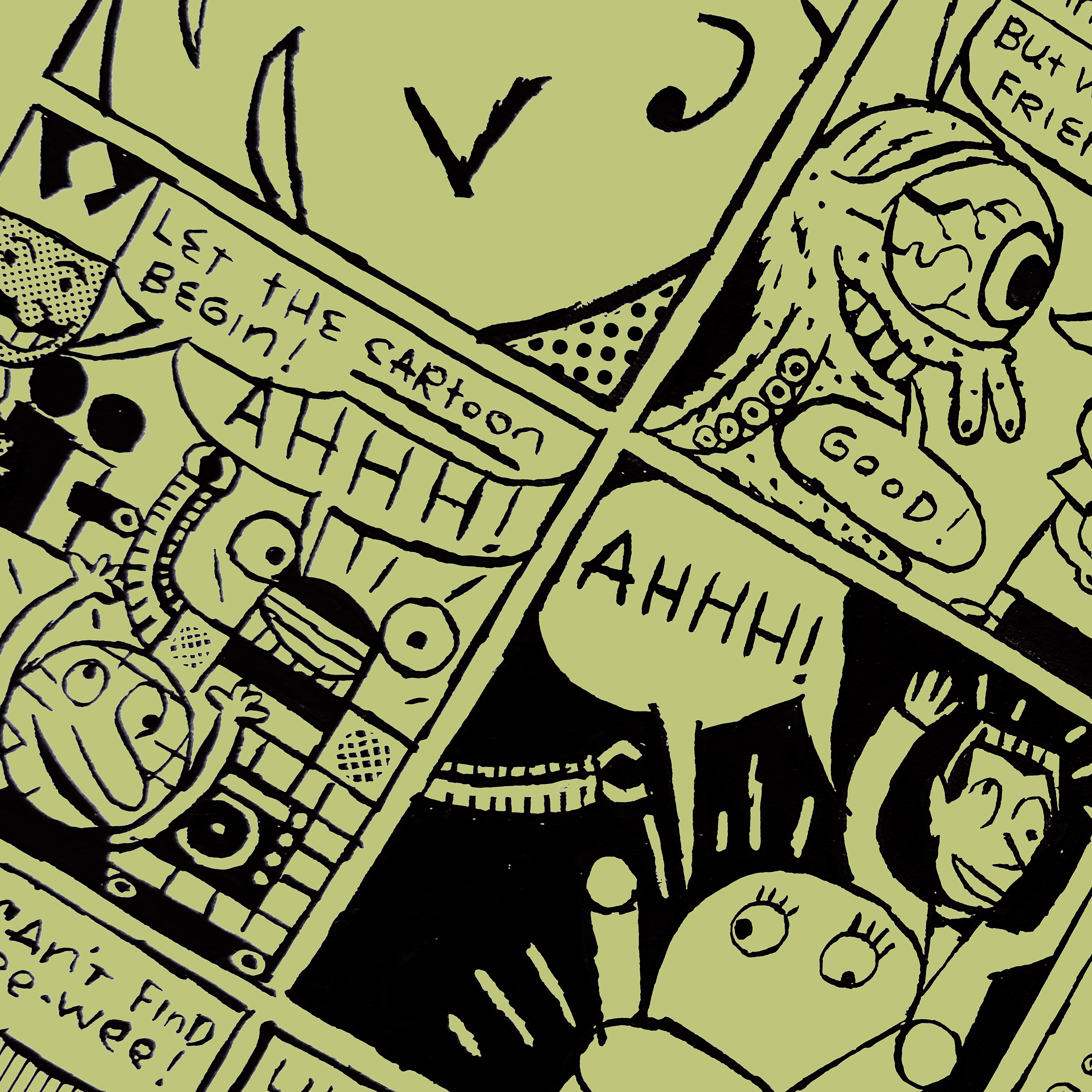 24x24 Limited Edition Deluxe Screenprint: Comic Panel - Green