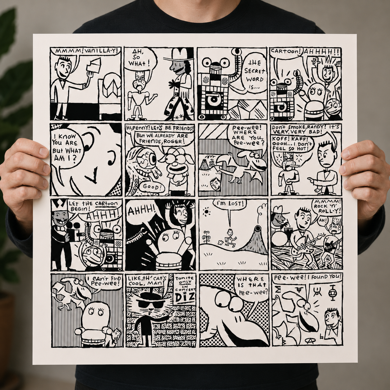 24x24 Limited Edition Deluxe Screenprint: Comic Panel - Ivory