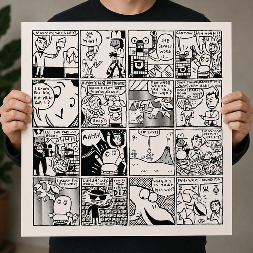 24x24 Limited Edition Deluxe Screenprint: Comic Panel - Ivory
