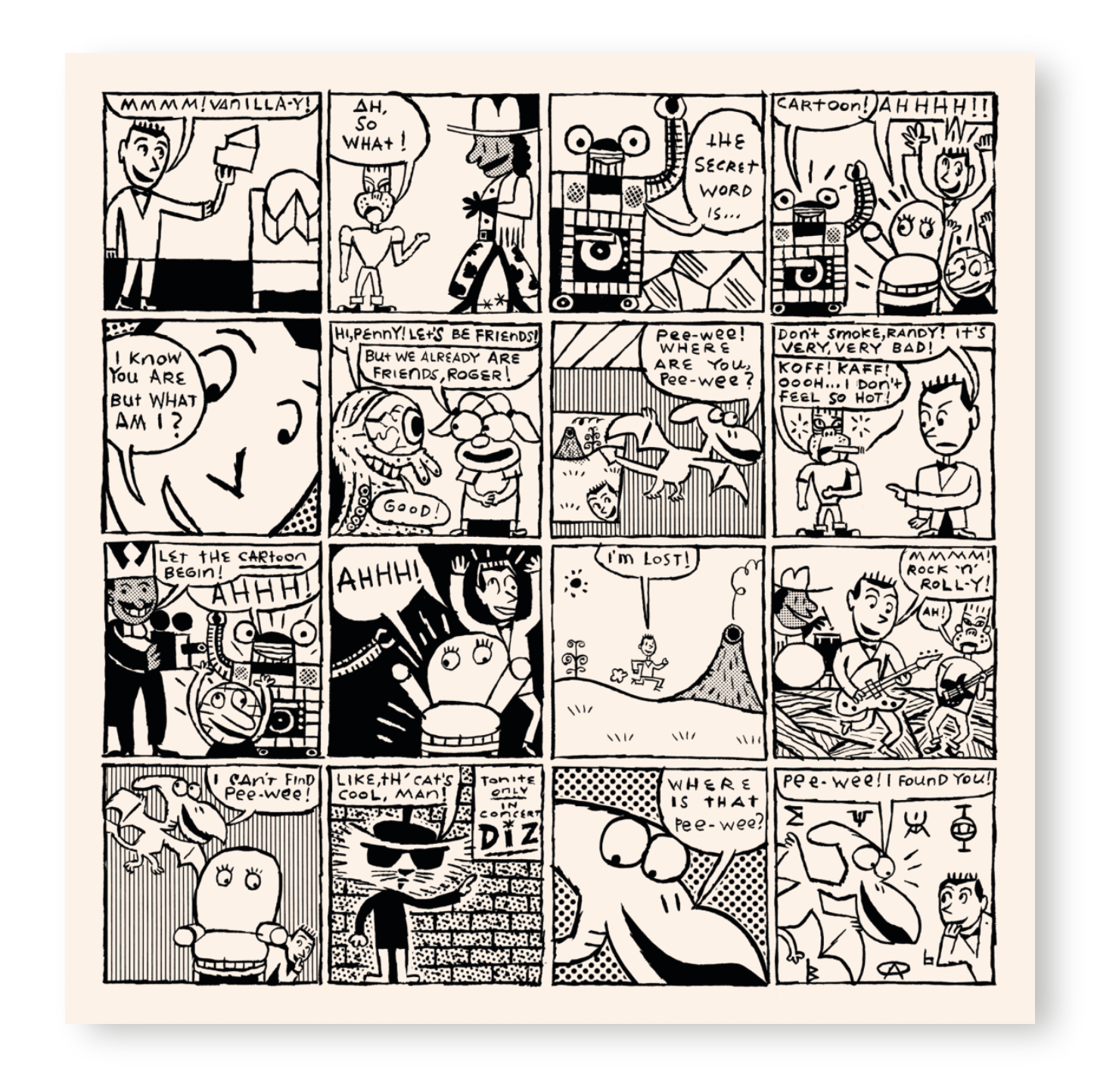 24x24 Limited Edition Deluxe Screenprint: Comic Panel - Ivory