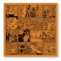 24x24 Limited Edition Deluxe Screenprint: Comic Panel - Orange