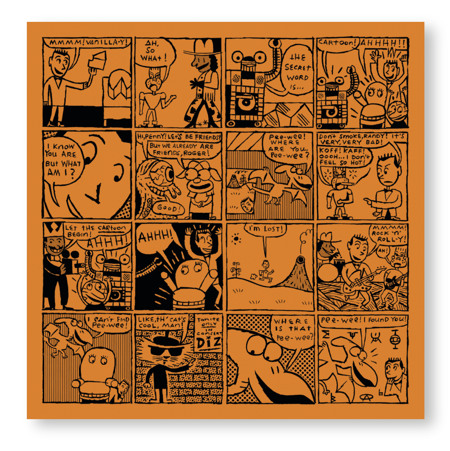 24x24 Limited Edition Deluxe Screenprint: Comic Panel - Orange