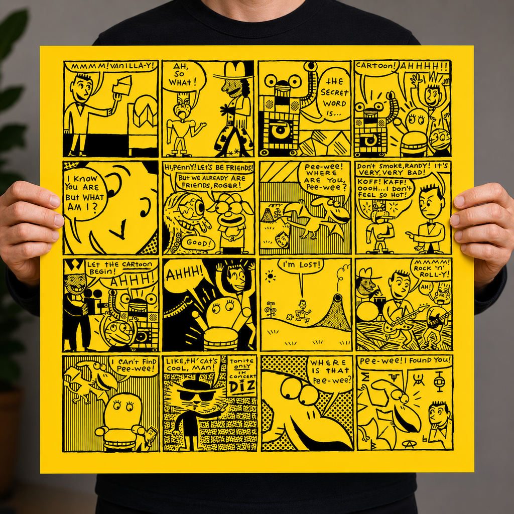 24x24 Limited Edition Deluxe Screenprint: Comic Panel - Yellow
