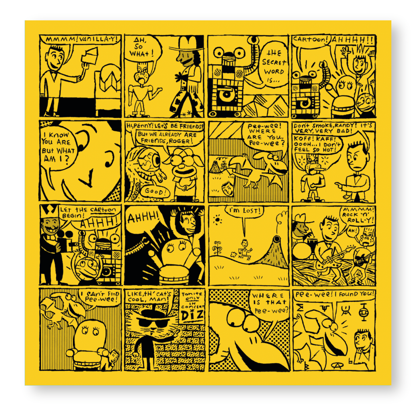 24x24 Limited Edition Deluxe Screenprint: Comic Panel - Yellow