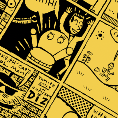24x24 Limited Edition Deluxe Screenprint: Comic Panel - Yellow