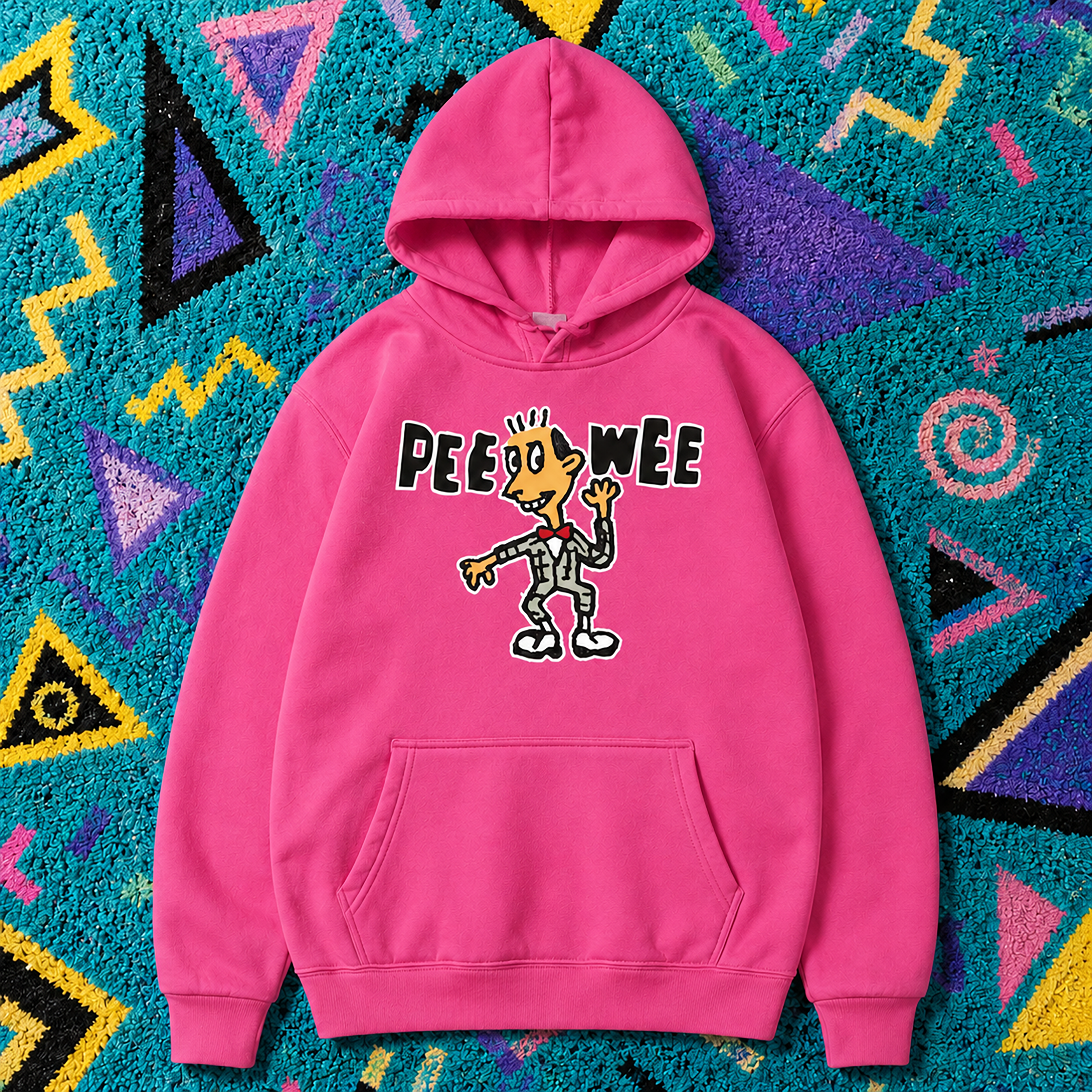 Dancing Pee-wee Hoodie, Bright Pink