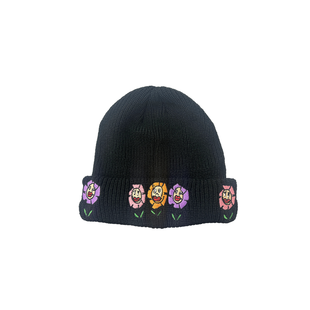 PRE-SALE: The Flowers Embroidered Knit Cap, Black