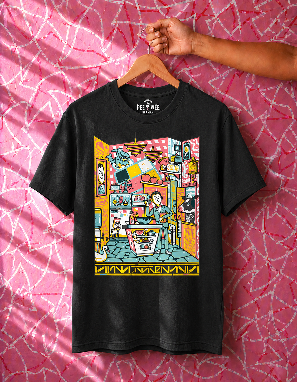 PRE-SALE: Pee-wee's Playhouse Kitchen T-shirt, Black (by Little Friends of Printmaking)
