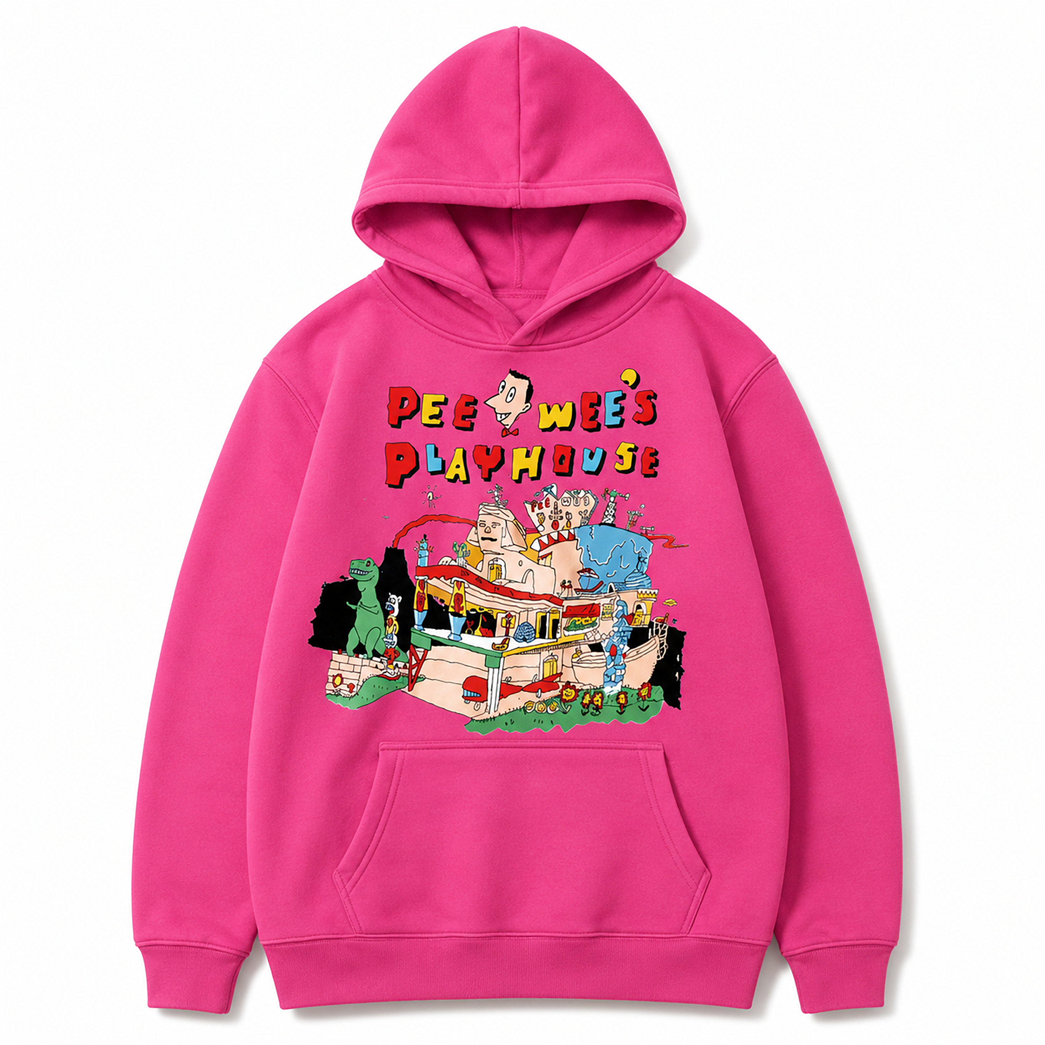 Pee-wee’s Playhouse Hoodie, Bright Pink