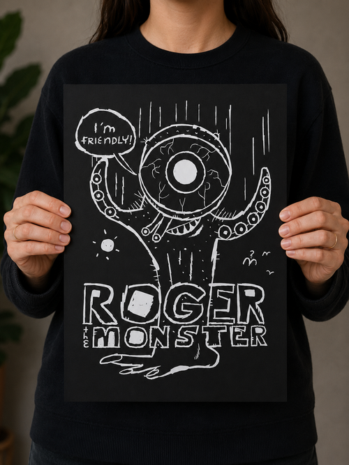 12x18 Limited Edition Deluxe Screenprint: Roger The Monster