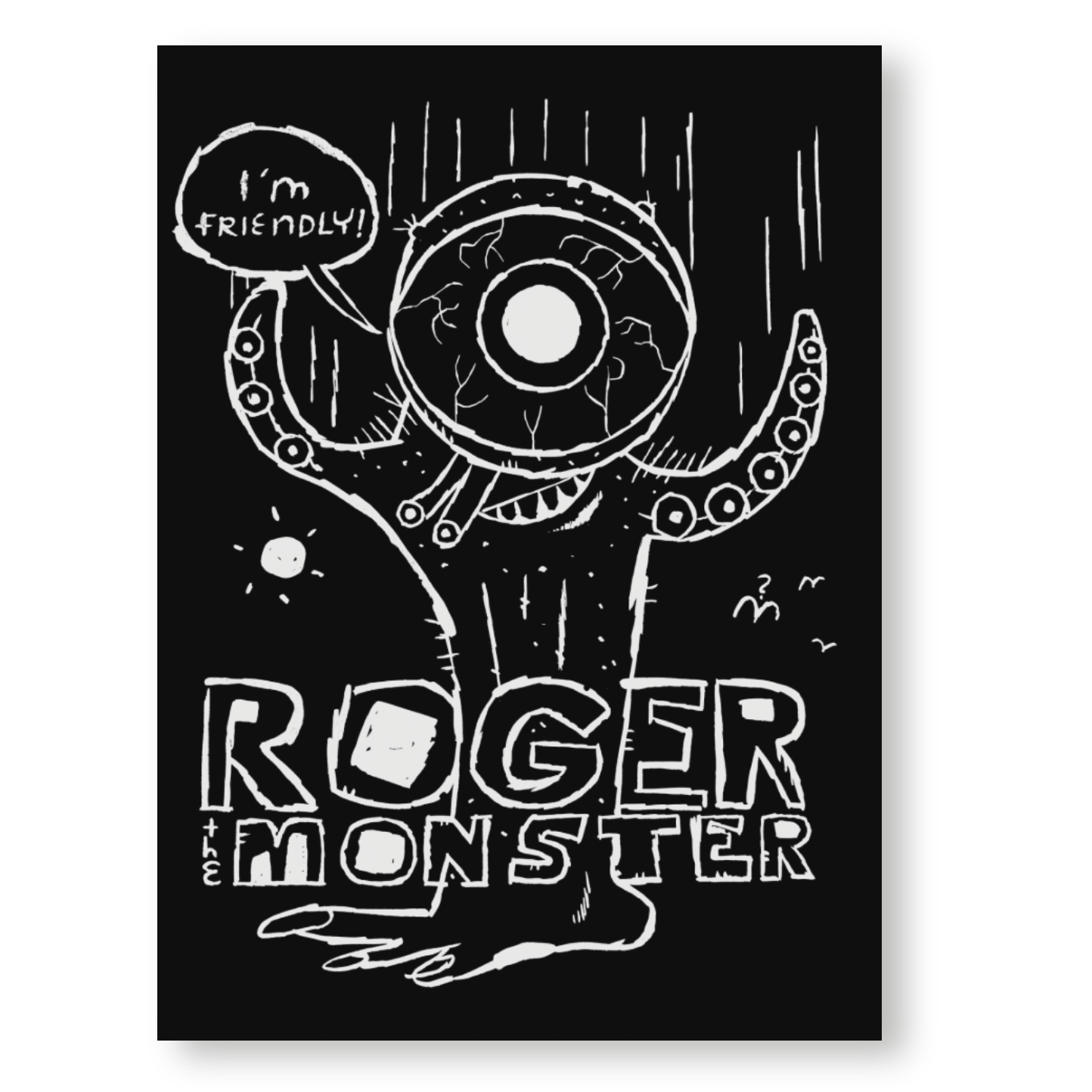 12x18 Limited Edition Deluxe Screenprint: Roger The Monster