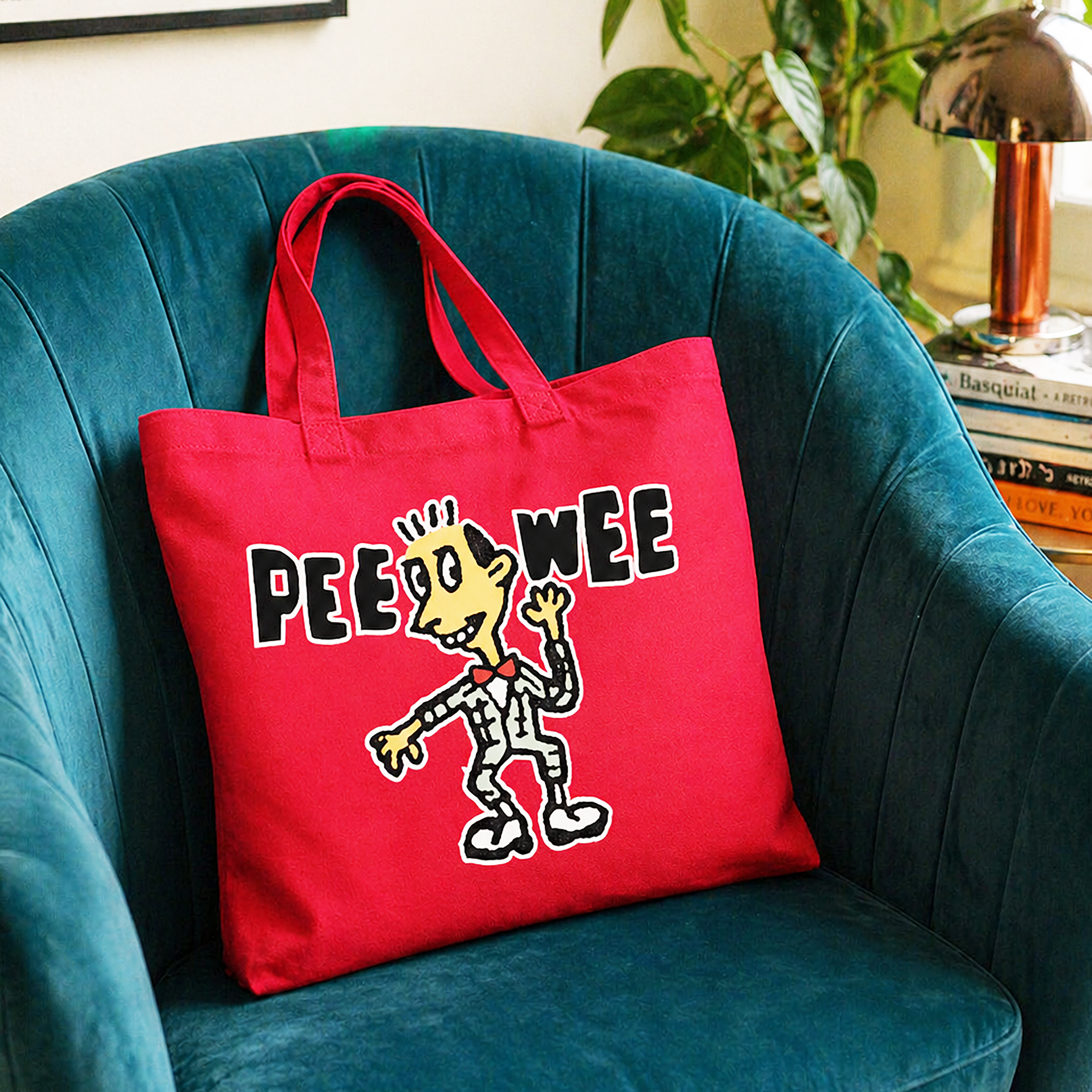 Dancing Pee-wee Tote Bag, Red